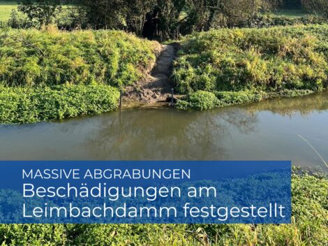 Beschädigungen am Leimbachdamm festgestellt