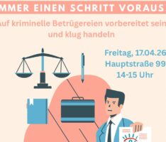 Vortrag im Lichtblick: Auf kriminelle Betrügereien vorbereitet sein und klug handeln.