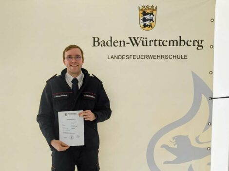 Die Feuerwehr Nußloch freut sich über einen neuen Gruppenführer