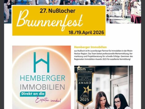 Hemberger Immobilien beim 27. Brunnenfest in Nußloch dabei