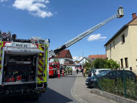 Feuerwehr Nußloch wegen gemeldeten Kaminbrand im Einsatz