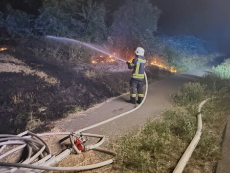 Nächtlicher Einsatz: Böschungsbrand an der L 594