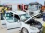Verkehrsunfall auf der K4153: Feuerwehr Nußloch sichert Unfallstelle ab